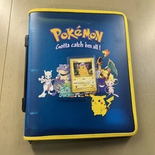 Vintage Base Set Shadowless Pikachu Ghost 1st Edition Stamp + 3 Ring Binder