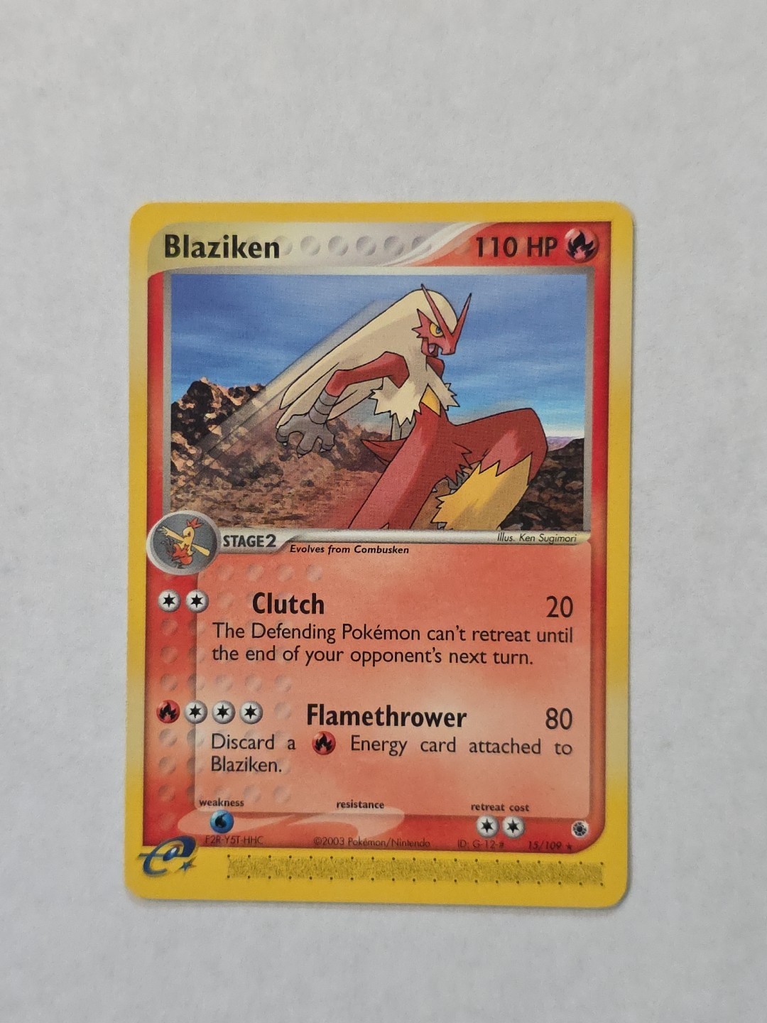 Blaziken Ruby and Sapphire 15/109 e-Reader Pokemon Card NM