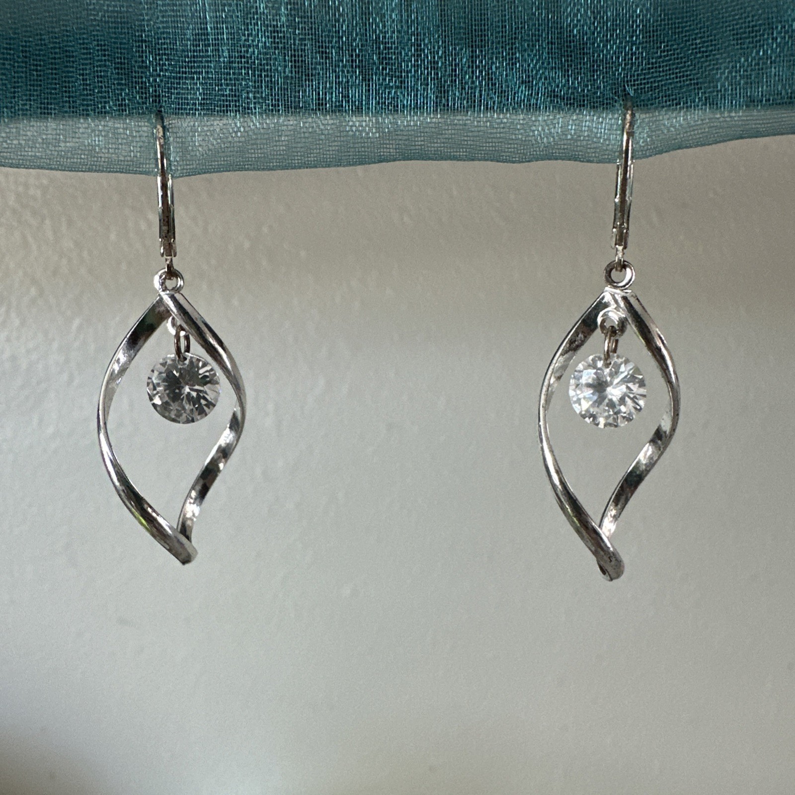 Gemstone Tiara Dangle Drop Earrings - image 1