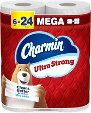 Charmin Ultra Strong Toilet Paper, 6 Mega Rolls = 24 Regular Rolls