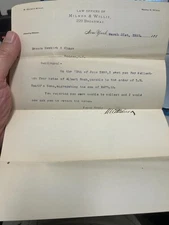 1885 Law Office of Milnor & Willis 229 Broadway New York NY Typed  Letter