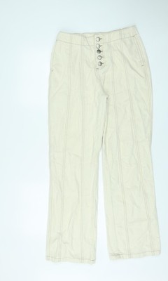 Wishne Damen Elfenbein Baumwolle Gerade Jeans Größe 10 L29 Normal Knopf