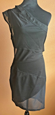 Womens Black Cut Out Dress XL Open Back Bodycon Cocktail Party Evening Sexy