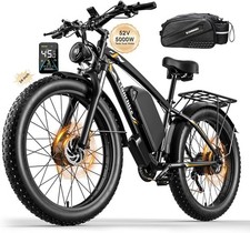 5000W Electric Bike Bicycles 45MPH 100Miles 52v 34AH Ebike FatTire 24In Commuter