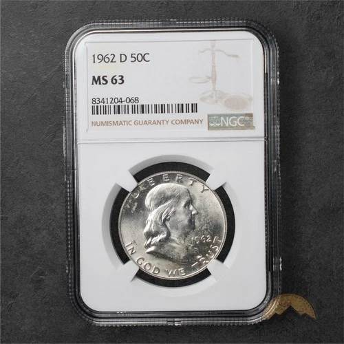 1962-D Franklin Silver Half Dollar 50c - NGC MS63 - Denver