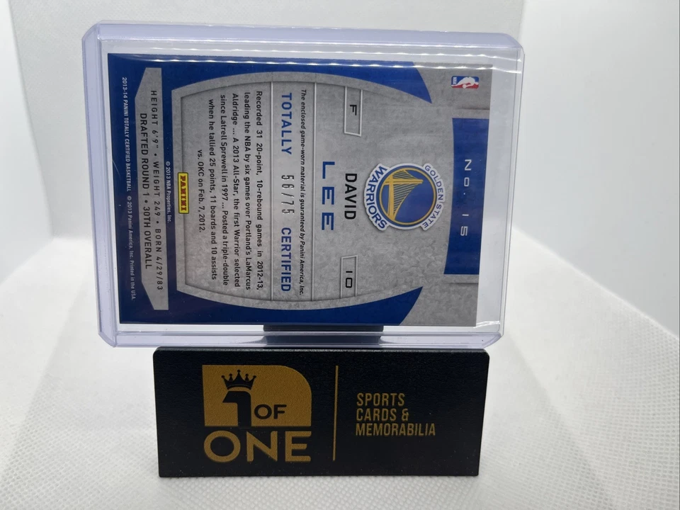 2013-14 Totally Certified - Red #56/75 - David Lee - Warriors  - Image 2 of 2