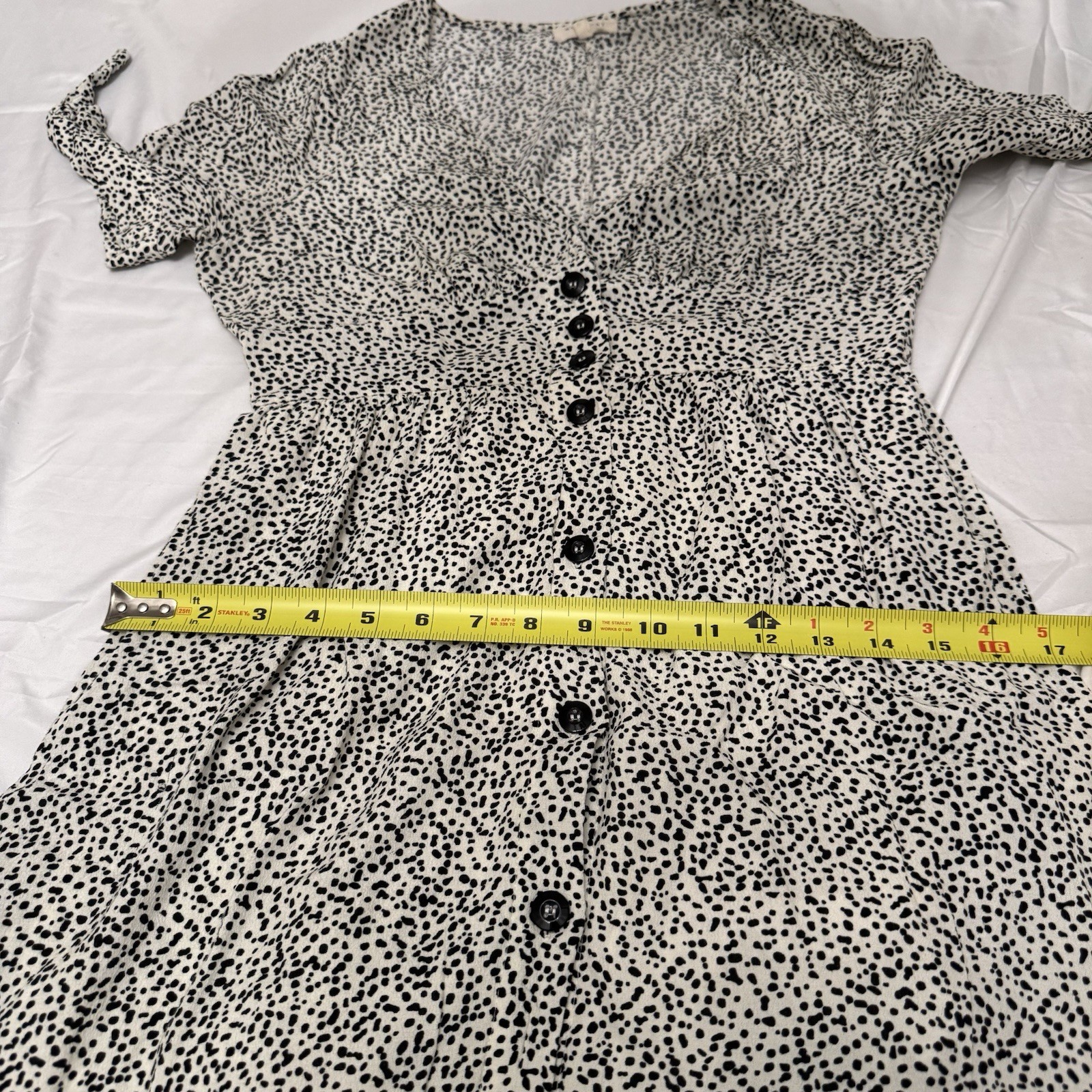 Melloday Womens Dalmatian Dot Button Front Midi Dress Black White Size Medium image 8