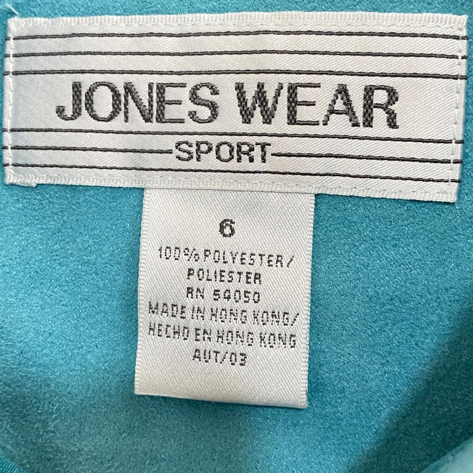 Jones Wear Sport Women's Top Size 6 Blue Button Up Shirt Jacket 100% Polyester - Image 3 of 4
