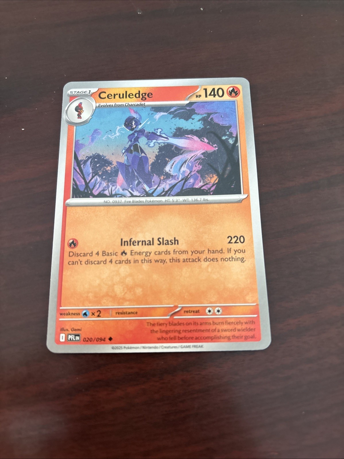 Pokemon Ceruledge 020/094 Me02: Phantasmal Flames Regular