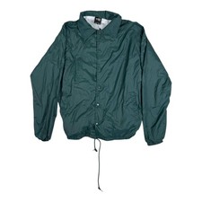 Shaka Wear Jacket Mens Medium Green Lined Coach Windbreaker Snap Nylon Shell