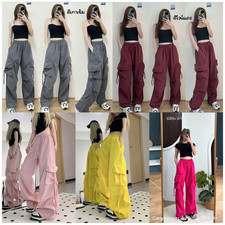 Ladies Combat Cargo Pocket Trousers Work Wear Womens Utility Pants Sweatpants