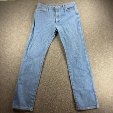 2 Pair Lot Wrangler Mens Jeans Size 37x36 Blue Denim Straight Leg Pants Classic