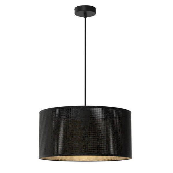 Pendelleuchte Esstisch Metall Kunststoff Schwarz Gold Ø40 Cm E27 HäNgelampe Rund-image