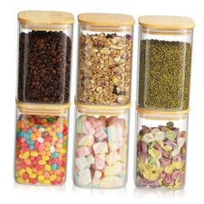 6 Pack Glass Pantry Storage Jars - 37oz Airtight Food Storage Containers 37oz 6