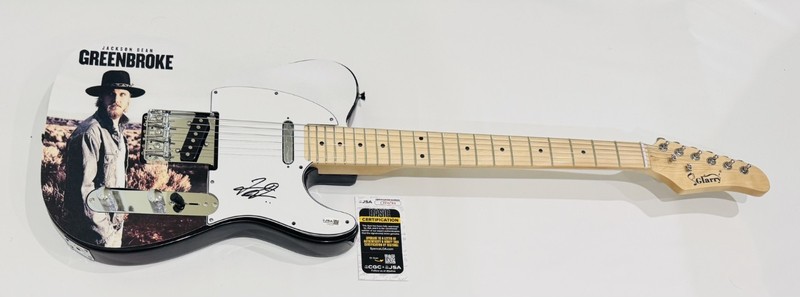 JACKSON DEAN SIGNED CUSTOM GREENBROKE ELECTRIC GUITAR JSA COA