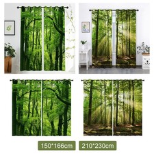2x Jungle Wild Nature Flourishing Window Draperies Noise Reduction for Decor