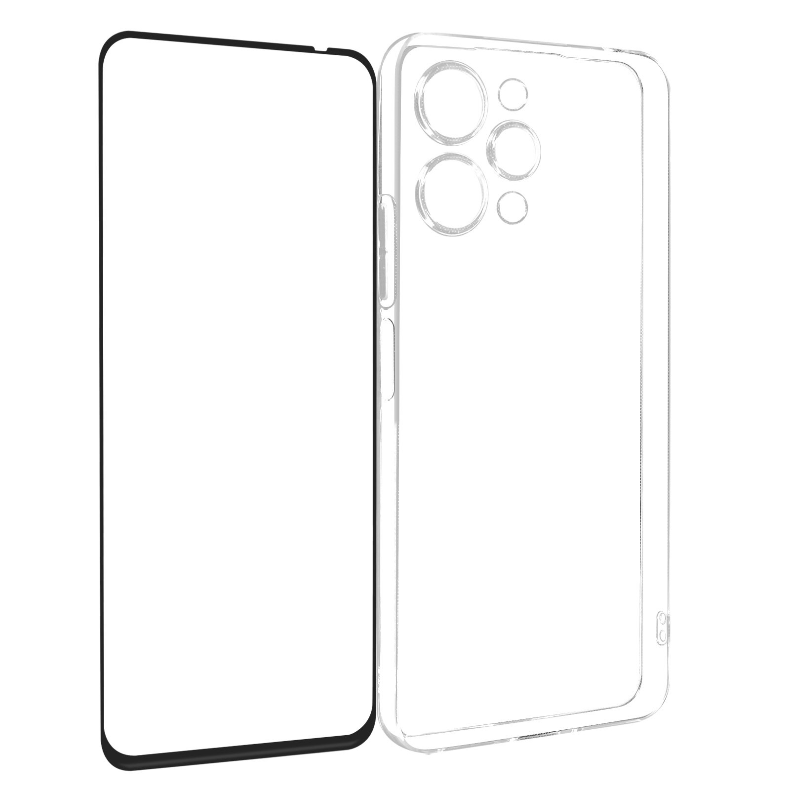 Coque silicone Redmi 12 antichoc avec dos en verre trempé résistant