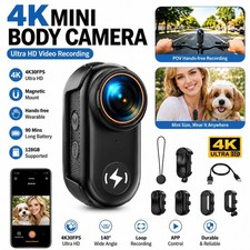 4K POV Camera Thumb Size Body Camera WiFi Mini Action Camera with 64GB Card 150 