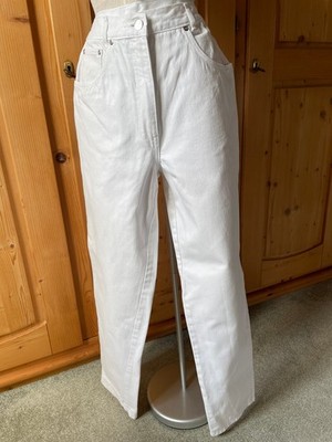 Weiße ARIZONA-Jeans, Karotte / Mom-Jeans, Ca.-Größe 38, True Vintage 80er,