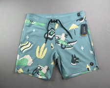 Roark Passage 18" Boardshorts Sz 36 Agave Blue