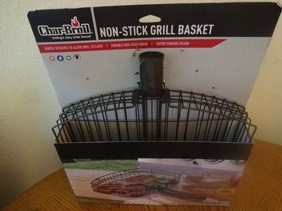 NEW CHAR BROIL NON STICK GRILL BASKET W/DETACHABLE HANDLE $09036-13'' WIDE