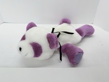 Vintage Laying Sleeping Purple Panda Plush 14 Inch Stuffed Animal Squeaker