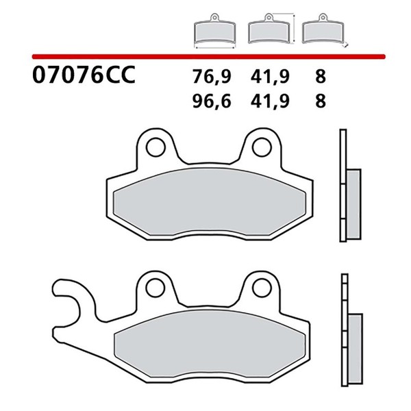 Brembo VORDERRADBREMSBELAGE-KIT FUR Peugeot Elec E-SATELIS 11-13-COD. 07076-image
