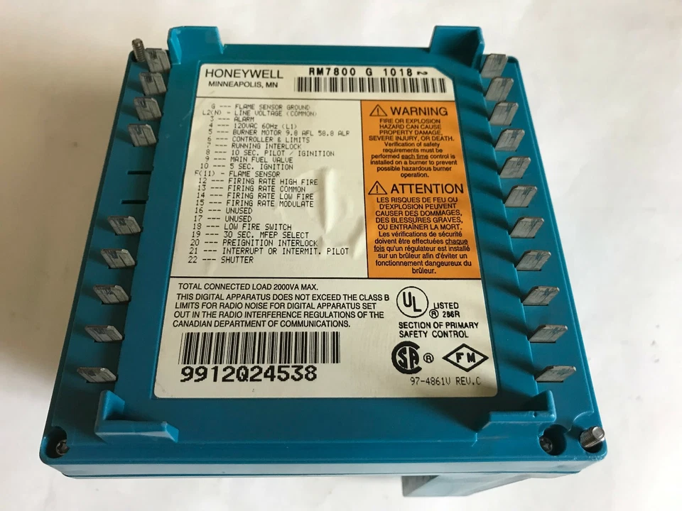 HONEYWELL RM7800 G 1018 BURNER CONTROL ,HONEYWELL RM7800G1018,AP,AJ,SJ,SF,SE - Image 2 of 4