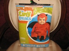 Infant,Baby Halloween Costume Lil Devil Bodysuit w/Wings Horns Size 12-18 Mo.
