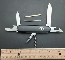 91mm Black VICTORINOX Spartan Swiss Army Knife w/Awl & Can Opener