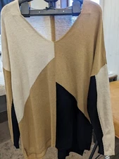 I-N-C Inc Colorblocked Ginger Combo Sweater Size Sz 2X