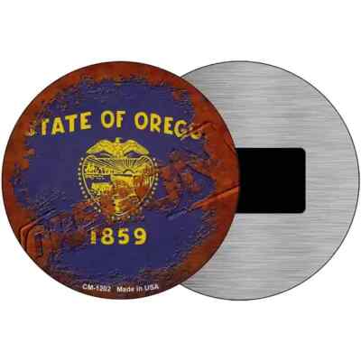 Oregon Rusty Stamped 3.5'' Magnet Plaque Fridge Refrigerator Kitchen Home Wall