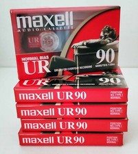 5 Single Maxell UR 90 Minute Blank Audio Cassette Tapes Normal Bias NEW  SEALED