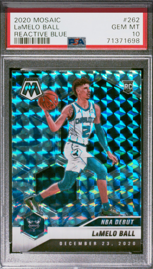 LaMelo Ball 2020 Mosaic #262 NBA Debut - Reactive Blue Price Guide