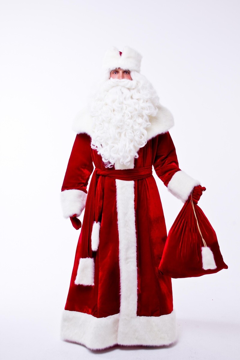 Ded Moroz costume Santa Claus outfit Grandpa Father Frost long