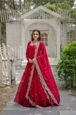 INDIAN GOWN SALWAR KAMEEZ SUIT NEW PARTY WEAR PAKISTANI WEDDING DRESS READY MADE