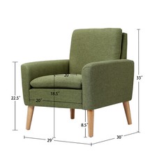 Accent ArmChairs Sofa Upholstered Faux Leather, Fabric Arm Chair Living Room UK