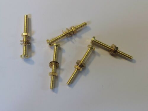 M3X30 BRASS PAN HEAD BOLTS NUTS & WASHERS PACK 0F 5 BRASS SET SCREWS - Picture 1 of 2