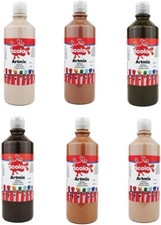6 x 600ml BOTTLES SCOLA ARTMIX READY MIX POSTER PAINTS SKIN TONES CRAFT COLOURS