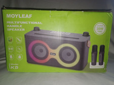 Moyleaf Multifunctional Handle Party Speaker with Microphones, Model K5, Black