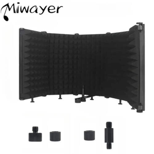 Miwayer Adjustable 3/5 Panel Microphone Isolation Shield Foldable Studio Recordi