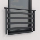 AluBasic Anthracite French French Balcony Railing Aluminum Window Parapet