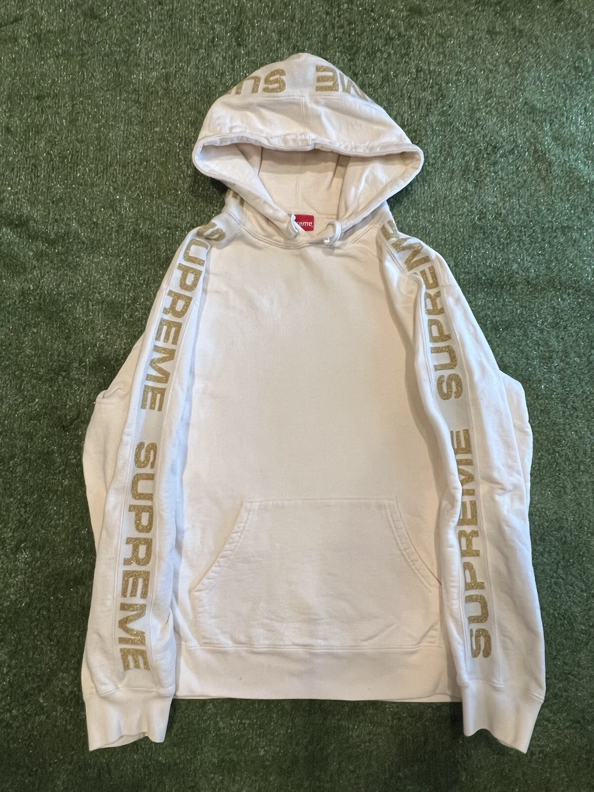 Sweat à capuche côte métallisé suprême naturel taille L