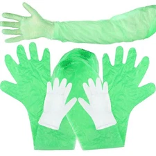 100 Pcs Field Dressing Gloves Deer Hunting Extra Long Disposable Gloves Field