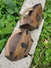 Antique Wood Chinese Rice Dry Measure Pantry Boxes Rustic Primitive Zen Buddha 