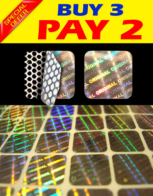 196 HOLOGRAM TAMPER PROOF SECURITY WARRANTY VOID STICKER LABEL SEALS  0.4''X0.4''