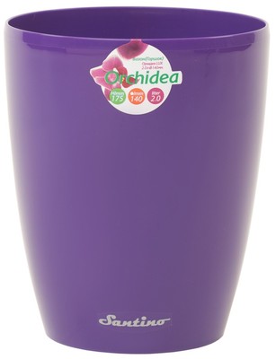 Santino Flower Pot Orchidea 4.9 Inch Violet Indoor Outdoor Plastic Planter