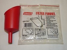 Coleman Fuel Filter Funnel w/ Fill Stop 5103-7006 for Lantern Stove Red Plastic