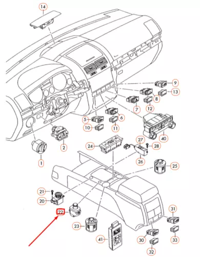 NEW VW TOUAREG 7L MK1 CENTRAL CONSOLE MIRROR SWITCH 7L6959565J3X1 - Picture 8 of 9