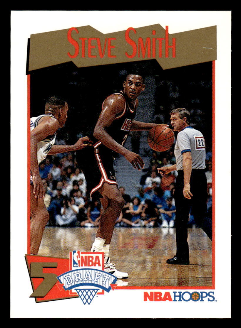 Steve Smith 1991-92 Hoops #550 RC Rookie Miami Heat